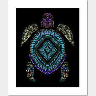 Boho Sea Turtle Mandala Art - Unique and Colorful Design Posters and Art